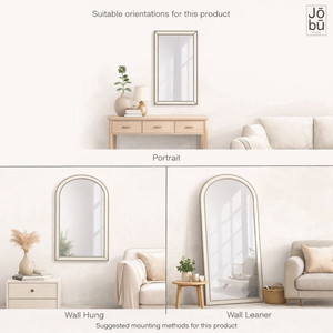 กระจกตกแต่งทรงโค้งแบบเต็มตัวสีทอง - ขนาด 200 ซม. x 120 ซม. - Product Image 6