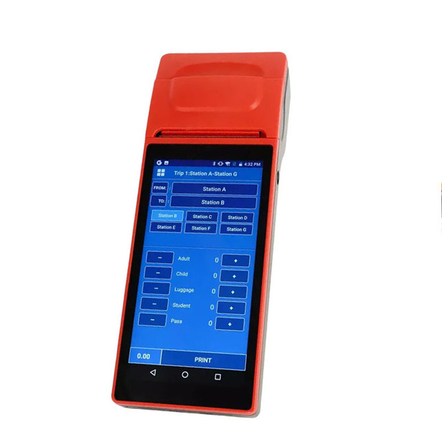 Bus Ticket POS System Android Mobile Handheld POS Printer Machine with 58mm Paper