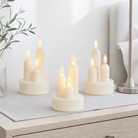 Ensemble de décorations d'intérieur en plastique à piles, style multi-bougie, lampe à bougie LED sans flamme, écologique et décorative