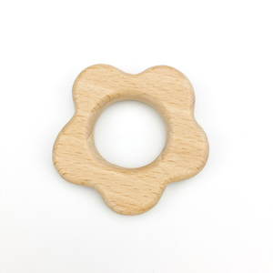 Nouveau bébé produits fleur en forme de hêtre chaîne dentaire <span class=keywords><strong>collier</strong></span> en bois dents pendentif - Product Image 3