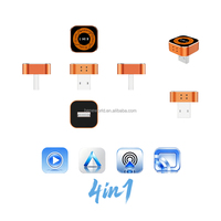 Boîtier sans fil 4 en 1 CarPlay et Android Auto avec prise en charge AirPlay/Miracast, Plug and Play USB Type-A/C