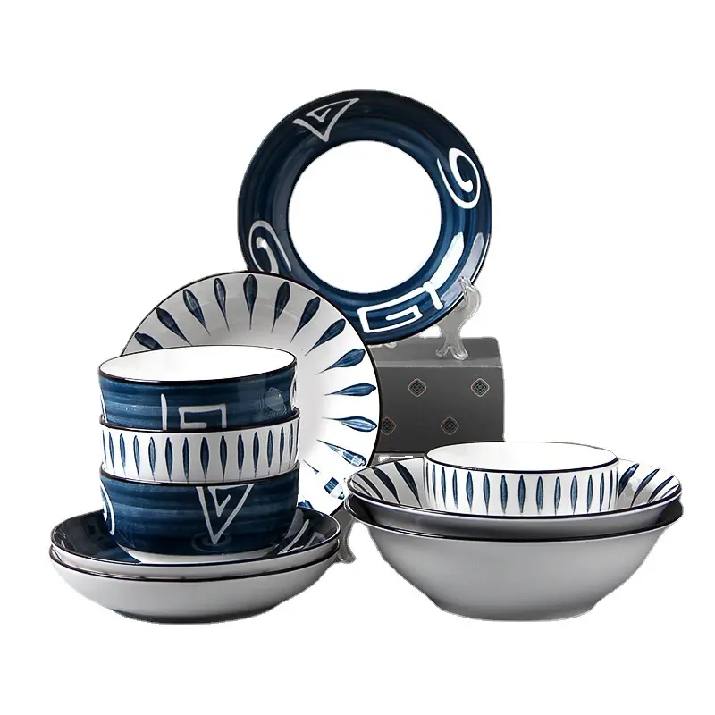 SGS Certified Wholesale Top Quality Dinnerware Ceramic Handmade Food Grade Tableware Set