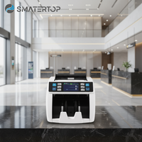 Compteur de billets de valeur mixte Smartertop AUTO BRL USD EUR ARS avec totalisation de la valeur monétaire, compteur de billets à grande vitesse, écran LCD