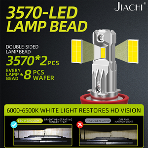 JIACHI-Phare à Led H11 Canbus H4 H7 sans erreur, ampoules de phares antibrouillard H8 H9 9005 9006 HB3 HB4 6500K, lumière blanche pour voiture avec ventilateur 12V - Product Image 3