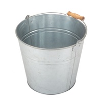 Pot Bunga Ember Air Bulat Galvanis Besar dengan Gagang Kayu Merek Kimelyda Model 1T2501 untuk Kegunaan Pesta