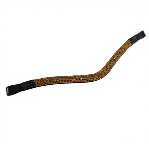 Fronture de cheval en cristal doré à 5 rangs, équipement d'équitation - Product Image 1