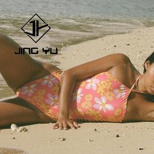 Vente en gros d'usine Maillot de bain une pièce à imprimé creux hawaïen à col halter OEM Maillot de bain une pièce en nylon personnalisé - Product Image 4