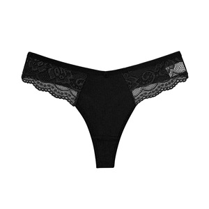 Braguitas de encaje de algodón para mujer, tangas sexys con cintura en V, ropa interior transpirable de color liso, lencería íntima femenina. - Product Image 2