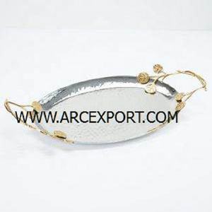 Plato y bandejas para servir alimentos de aluminio pulido con espejo de acero inoxidable de la más alta calidad, bandeja decorativa para servir alimentos en la mesa del hogar - Product Image 5