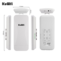 Punto de Acceso Gigabit KuWFi WB5G08 CPE para Exteriores de Alta Velocidad con Emparejamiento Automático, 18dBi, Alcance de 8-10 km, Puente Inalámbrico Punto a Punto