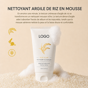 Limpiador Facial de Arcilla de Arroz, Suave e Hidratante, Limpia los Poros y la Suciedad, Equilibra la Grasa Facial, Limpiador Facial de Arcilla de Arroz Suave y No Irritante - Product Image 5