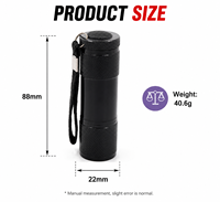 Mini lampe torche à 9 LED, lampe de poche portable, alimentée par piles, logo personnalisé, cadeau promotionnel