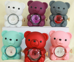 Oso de Peluche al por Mayor, Diseño de Oso Adorable para el Día de San Valentín, Rosa Preservada con Flores Reales - Product Image 5