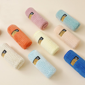 Serviette en microfibre Chuhui Corn Kernel Fleece 35x75cm 70x140cm, antibactérienne, pour la maison, serviette de bain, couleur unie, rectangulaire - Product Image 3