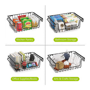 Cesta de Alambre Apilable, Cesta Colgante <span class=keywords><strong>Easylife</strong></span> para Debajo del Estante, Cestas de Pared, Contenedores de Almacenamiento de Metal para Frutas, Verduras y Cocina - Product Image 6