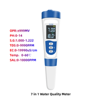 Testeur de qualité de l'eau numérique multifonctionnel CDT-7T0A, stylo pH-mètre, comprend TDS/EC/Salinité/SG/ORP/TEMP, personnalisable OEM