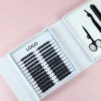 Kit de Clusters de Cils DIY Volumineux et Épais 80-100D en Gros, Extensions de Cils DIY, Kit de Clusters de Cils avec Logo Personnalisé