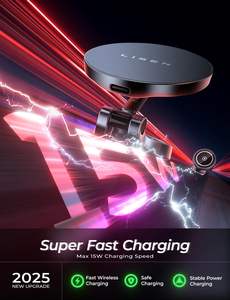 Soporte Magnético Giratorio 360° <span class=keywords><strong>para</strong></span> <span class=keywords><strong>Celular</strong></span> LISEN, <span class=keywords><strong>Cargador</strong></span> Inalámbrico de 15W <span class=keywords><strong>para</strong></span> iPhone 17, 16, 15 y Samsung, <span class=keywords><strong>para</strong></span> Interior de Auto - Product Image 3