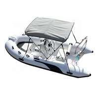 Bateau pneumatique rigide de pêche de 3,9 mètres (13 pieds) de couleur blanche avec console centrale et T-top