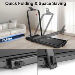 KREEDA Elektrisches Laufband für unter den Schreibtisch mit <span class=keywords><strong>2</strong></span>,5 PS Motor für Zuhause/Büro, <span class=keywords><strong>2</strong></span>-in-1 Faltbar, Fernbedienung, APP, LED-Anzeige - Product Image 5