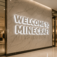 Lettres de logo 3D rétroéclairées personnalisées avec écran LED, en acier inoxydable brossé, étanches IP65 et antirouille, pour la publicité
