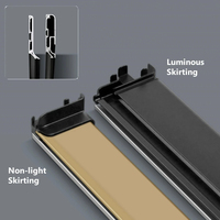 Profilé en aluminium minimaliste pour plinthe murale LED super étroite H5/6/8cm, diffuseur de lumière de bande néon en silicone pour plinthe de sol
