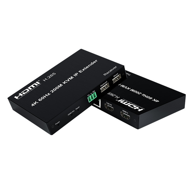 4K 60Hz 200M KVM IP Extender Support RS232 IR Remote Control USB Mouse and Keyboard Extension hdmi IP Kvm Extender