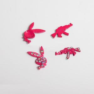 Rosa 3D cristallo pistola coniglio Punk Manicure Nail Art gioielli in lega di metallo <span class=keywords><strong>playboy</strong></span> coniglietto portaunghie adesivo decorazione adesivo - Product Image 6