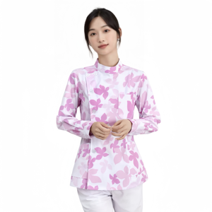 Ensemble de blouses d'hôpital pour femmes personnalisables OEM à bas prix uniforme d'infirmière clinique avec techniques imprimées Spandex matériel - Product Image 4