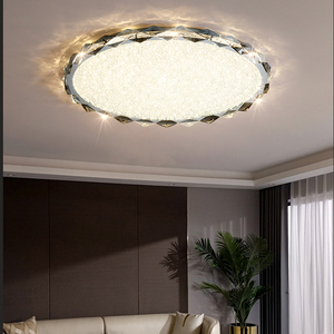 Nordic Modern <strong>LED</strong> <strong>Ceiling</strong> Lamp Luxury <strong>Crystal</strong> Chandelier for Bedroom Indoor <strong>Lighting</strong> <strong>with</strong> Stainless Steel Base - Product Image 1