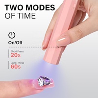 Lampe de séchage Flash pour ongles en gel, lampe à ongles LED portable Mini lampe à ongles UV sans fil Lampe à gel à séchage rapide Portable doigt unique