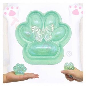 ลูกบอลบีบลดความเครียดรูปอุ้งเท้าแมว ดีไซน์ใหม่ เนื้อนุ่มพิเศษ น่ารักแบบโมจิ ของเล่นบำบัดความเครียด วัสดุซิลิโคน - Product Image 3