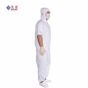 Trajes de trabajo de dos piezas de manga corta de Zixi Food, ropa transpirable para salas limpias, trajes antipolvo, ropa de trabajo para fábrica, y - Product Image 1