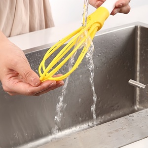 Fouet pliable élégant en acier pour œufs, batteur réglable en plastique pliable, idéal pour la maison et les recettes - Product Image 3