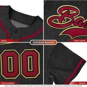 Maillot de baseball personnalisé unisexe pour adulte, avec nom et numéro brodés, en twill, à boutons, vêtement de sport - Product Image 4