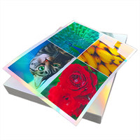Feuille A4 imprimable Film holographique Revêtement coulé Impression jet d'encre Métallisé Autocollant adhésif imperméable Découpé 140g Base blanche