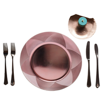 Assiettes de Présentation 13 Pouces en Plastique Style Vintage, Décoratives et Gaufrées, pour la Décoration de Table de Dîner et de Mariage