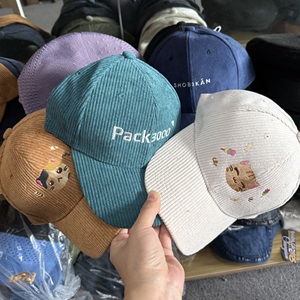 Hot Spring Autumn Fashion Women's Sporty Street Style Structured Corduroy Baseball Cap <b>Hat</b> with Custom Logo - Product Image 2