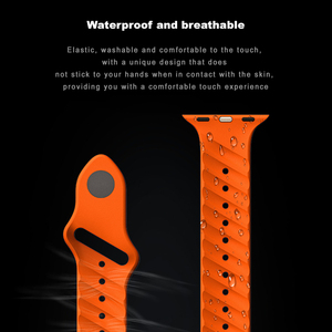Versátil FKM Dual-Color para <span class=keywords><strong>Apple</strong></span> <span class=keywords><strong>Watch</strong></span> Band Reemplazo de <span class=keywords><strong>correa</strong></span> deportiva transpirable para entrenamientos Casual Wear Smart <span class=keywords><strong>Watch</strong></span> - Product Image 4