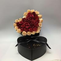 Boîte à fleurs à double porte en forme de coeur TC boîte d'emballage cadeau de fruits roses avec ruban boîte de chocolat d'anniversaire de la Saint-Valentin