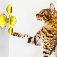 Vente en gros Jouet interactif multifonctionnel pour chat Ventouse de toilettage Molaire en caoutchouc Boule roulante pour chat