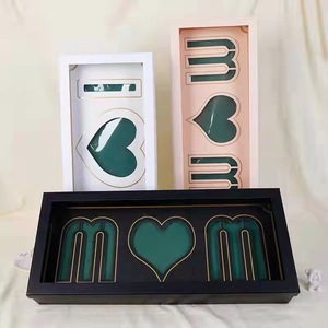 Wholesale i love you mom acrylic mom flower gift rose flower box mothers day foldable boxes