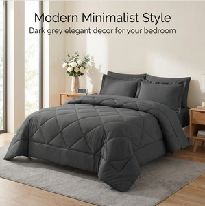 Juego de Edredón de 3 Piezas de Microfibra de Poliéster Sólido para el Hogar, Inserto de Edredón, Juego de Ropa de <span class=keywords><strong>Cama</strong></span> Acolchada de Lujo - Product Image 5
