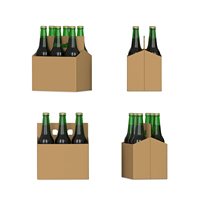 Maßgefertigte 4/6er-Packungen Papier-Karton Bierträger Tragbare Bierdosen-/Flaschenträger