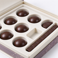 Boîte cadeau carrée rigide personnalisée pour chocolats avec fenêtre transparente en PVC, insert de séparation en EVA floqué, boîte d'emballage pour confiseries
