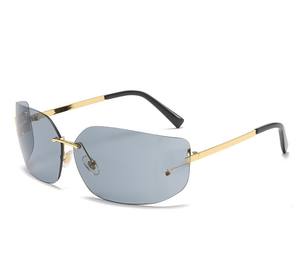 Nouvelles lunettes <span class=keywords><strong>de</strong></span> soleil <span class=keywords><strong>de</strong></span> luxe dégradées Y2K 2025 pour unisexe, monture carrée monobloc en alliage sans cerclage, lunettes <span class=keywords><strong>de</strong></span> soleil uniques pour femme en métal et PC - Product Image 4