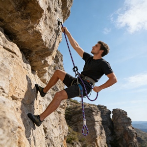 Corda Premium Durevole Kernmantle con Laccio di Sicurezza Regolabile per Arrampicata su Roccia, Alpinismo, Campeggio ed Escursionismo - Product Image 1