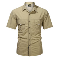 Nouvelle Arrivée Chemise Homme Décontractée Style Workwear Ajustée Séchage Rapide Été Tissée en Popeline Nylon Polyamide 3XL avec Fermeture Éclair Perlée