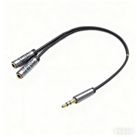 Câble adaptateur Y pour ordinateur, connecteur TRS auxiliaire mâle vers 2 femelles, double microphone stéréo audio 3,5 mm, vente en gros ODM OEM
