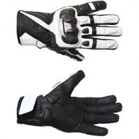 Guantes Profesionales de Motociclismo de Carreras, de Cuero, Largos, con Protección Rígida en los Nudillos, Protección Completa para los Dedos, con Escudo de Fibra de Carbono